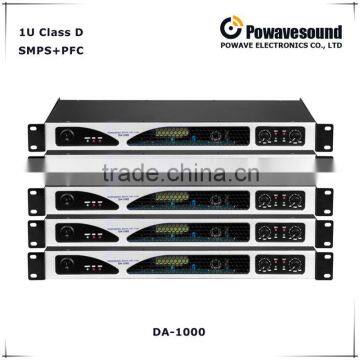 DA-1000 powavesound high power amplifier professional factory 1U class D amplifier circuit 1000W