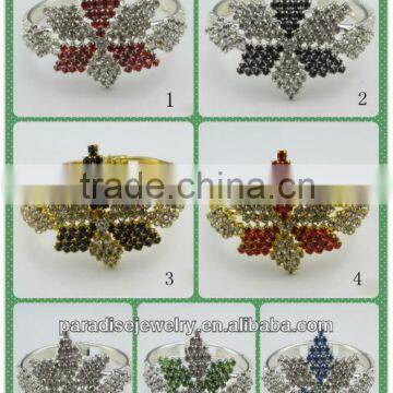 Wholesale 1 DZ(12 pieces)fashion star shape silver plating rhinestone charm bracelet-SB0003
