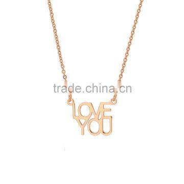 Bulk Price Interchangeable Stainless Steel LOVE YOU letter pendant necklace