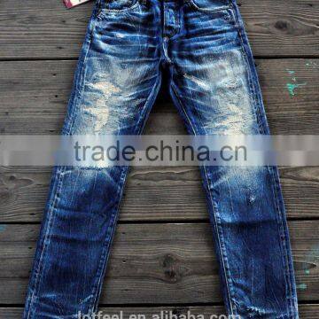 High quality heavy wash ripped jeans wholesale destroyed jean american wholesale jeans (LOTV007)