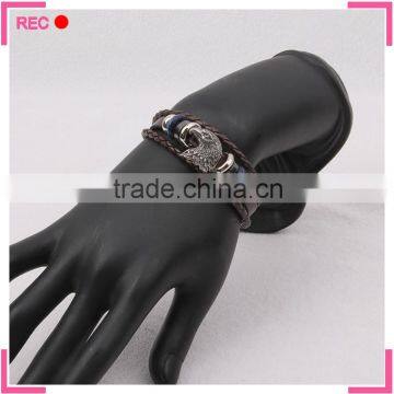 Braided Leather Bracelet With Eagle Decoration, Cheap Leather Bracelets photo-2