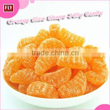 Gourmet Food Sugar Coated Orange Slice shape Soft Jelly Candy