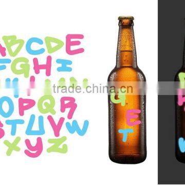Party glow in the dark Wine label silicone wine glass markers
