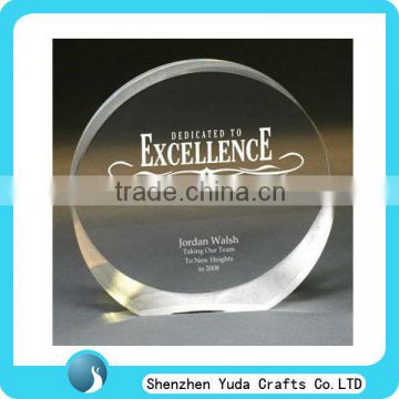 round acrylic name plate block display acrylic logo display ,solid acrylic logo block