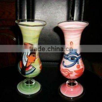 Hand Painted Mouth Blown Glass Vases