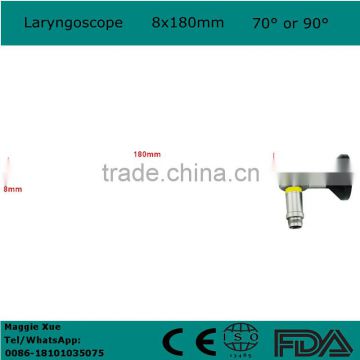 No autoclave Rigid Laryngoscope 8*180mm Compatible connector ENT for throat 70 or 90 degree