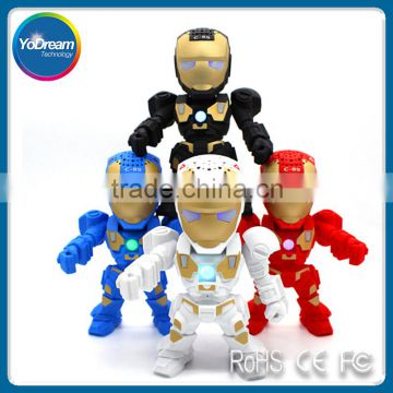 Cartoon Robot Bluetooth Speaker Wireless Portable Speakers TF AUX USB FM Radio Built-in Mic LED lights Soundbar