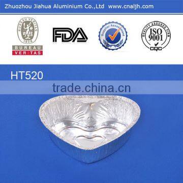 disposable heart-shaped aluminum foil container