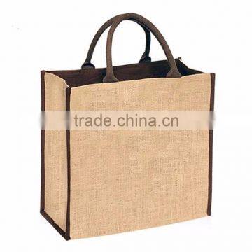 Eco friendly large grocery jute shopping tote bag