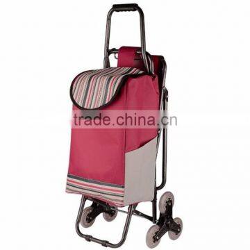 Hot sale recyclable durable lovely shopping trolley bag with chair