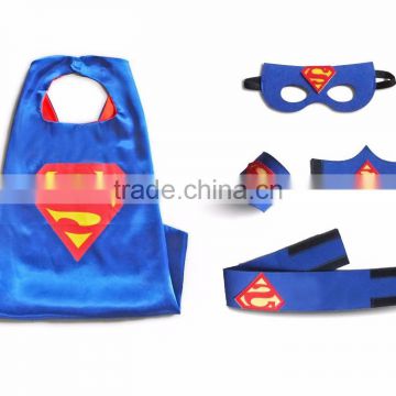 SuperHero Costume Set Cape Mask Belt Wrist Cuffs for Supergirl batgirl and wonderwoman