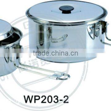 hot sale 2pcs Convenient stainless steel pot