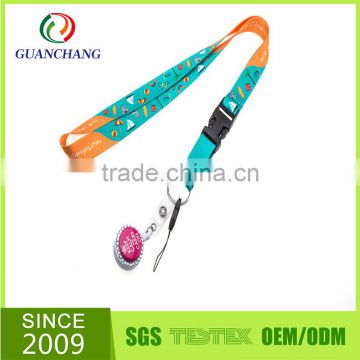 China wholesale ID card holder polyester lanyard with custom badge reel