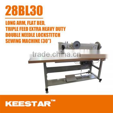 28BL-30 flat bed double needle triple feeding long arm keestar industrial sewing machine