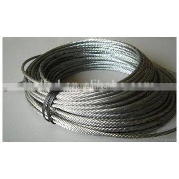 Factory stock CE hard strength 6mm 7x7 galvanized carbon steel wire rope