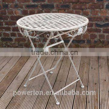 Wrought Iron Patio Table Antique Cream Great Garden Furniture photo-4