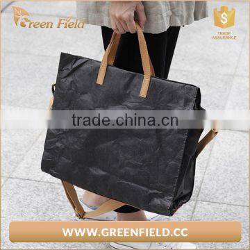 Eco-friendly Plant Washable Kraft Paper Bag Brown Washable Paper Tote Bag photo-6
