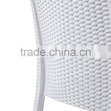 Outdoor Rattan Wicker White Dining Chair photo-4