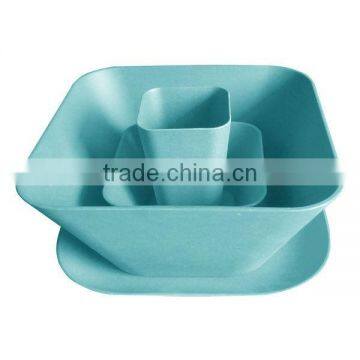 Biodegradable Bamboo Fiber Dinnerware Sets With Plate(L),plate(S),bowl and Cup photo-3
