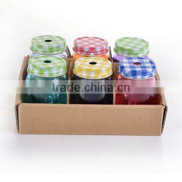 bulk packing colored 100ml small shot mason jars with handle