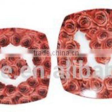 Square Shape Porcelain Plate,Ceramic Plates Wih Decal