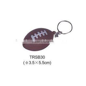 PU football keychain/stress reliever rugby keychain/anti stress ball with keyring