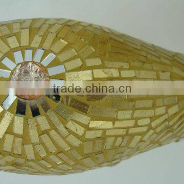 Wedding Decor Fashionable Design Beaded Mosaic Shapes Glass Gold Vases photo-6