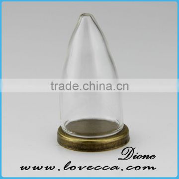 Hot sale micro landscape glass cover with wooden base /dome cover decoration