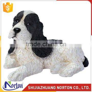 Black and white resin dog sculpture for collection NTRS-130LI