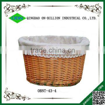 Lined Woven Bicycle Wicker Basket Bicycle photo-2
