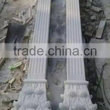 Interior Decoration Flower Design Carving White Marble Pillars Factory photo-3