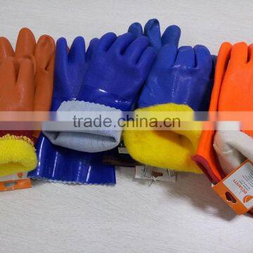 DDSAFETY 2017 Hot Sale Blue PVC Gloves Sandpaper Finished photo-3