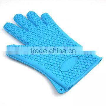 Non-Slip Food Grade Oven Mitts, Pot Holder for Cooking, Baking, Barbeque (BBQ), Cooking 5-Finger Protective Kitchen Gloves photo-3