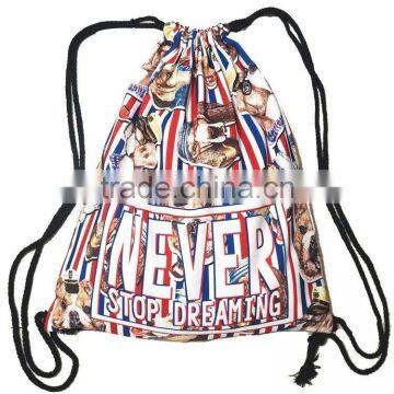 GYM Backpack Drawstring Bucket Shoulders Travel Bag Many Dogs photo-3