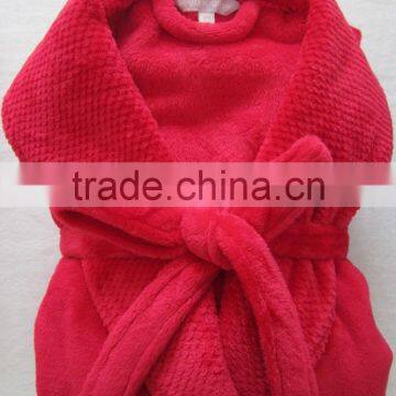 100% Polyester Powder Plush Fleece/flannel Women's Bathrobe ,Microfiber Down Robe photo-2