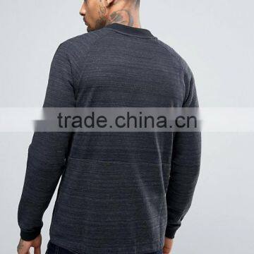 2017 High Quality New Design Durable Baseball Collar 100% Polyester Sweat Black Casual Men Sport Running Bomber Jacket photo-2