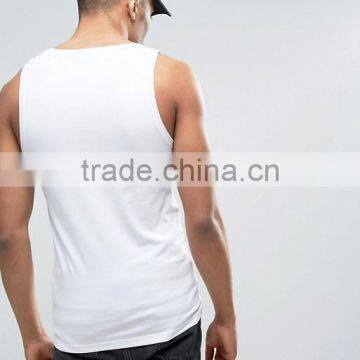 2017 Cheapest High Quality New Design Custom White Color Gym Wear Comfortable 97% Cotton 3% Spandex Fashion Men's Sport Vest photo-2
