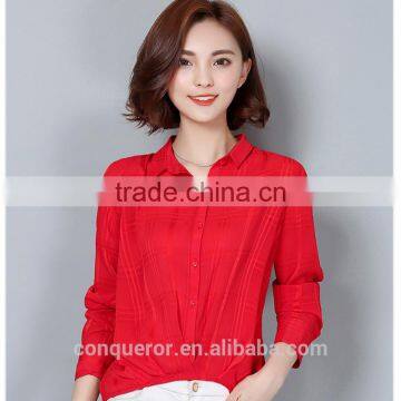 Made to Measurewindow Check Fabric Cotton Shirt for Office Women photo-2