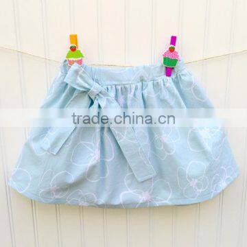 Light Blue Skirts Children's Clothing Baby Girl Dresses Elastic Waistband Ruffle Skirt photo-5