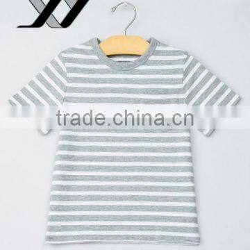 2017 China Clothing Supplier 100% Cotton Kids Light Stripe Boys T-Shirts Design