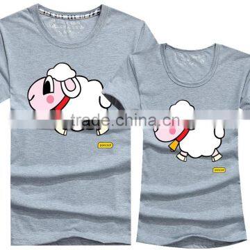 Custom Made Cheap Unique Lovely Cartoon Couple T-Shirts photo-4