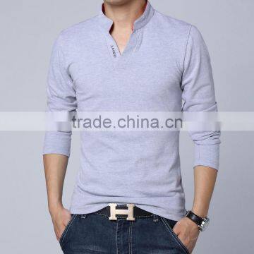 Men's Stand Collar Cotton T Shirt Camisa Polo Shirts