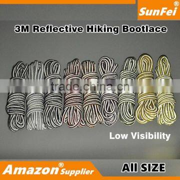 Thick Durable 3M Reflective Round Hiking Skate Bootlace Shoestrings for Hikers Runners Basketball Players photo-5