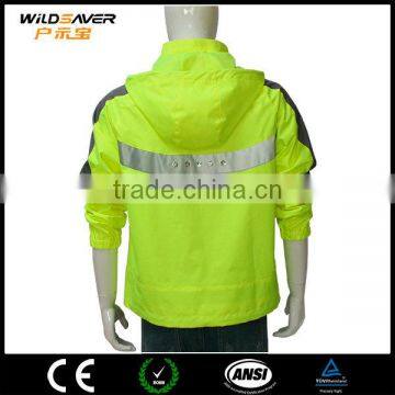 Reflective Waterproof High Visibility Winter Led Removeable Hood Jacket Men photo-6