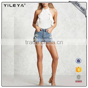 2017 New Fashion One Piece Ruffle High-Neck Bodysuit