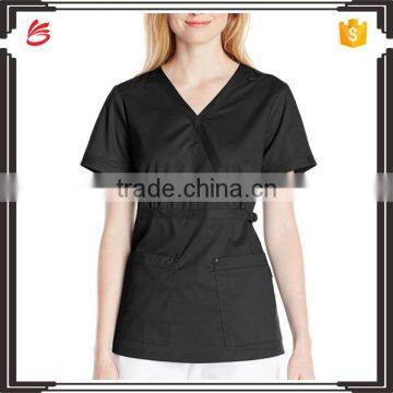 women's scrub top with adjustable buckle at waist nurse scrub suits