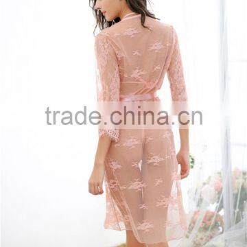 Foreign Trade Lingerie High-end European and American Big Sexy Lace of the Dress Code Black Pajamas Containing Three Eyelash Sui photo-4