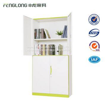 High Quality Steel 4 Door Two Tier Wardrobe / Metal Clothes Locker Cabinet for School Dorm photo-4