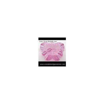 CUBIC ZIRCONIA, PINK BRILLIANT BUTTERFLY