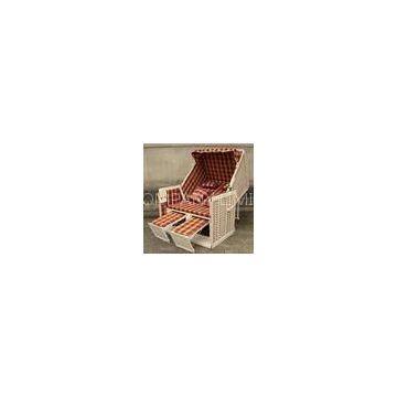 Contemporary Leisure Wood And Resin Wicker Roofed Beach Chair & Strandkorb